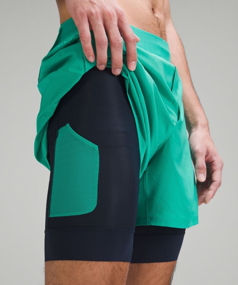 Short Lululemon Vented Tenis Hombre Verde Chile | 654FRZWHN