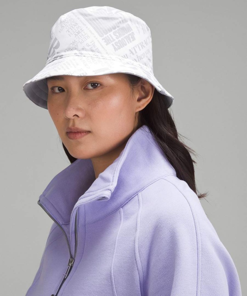 Sombreros Lululemon Both Ways Reversible Manifesto Print Bucket Mujer Beige Rojas Chile | 148BQJWGP