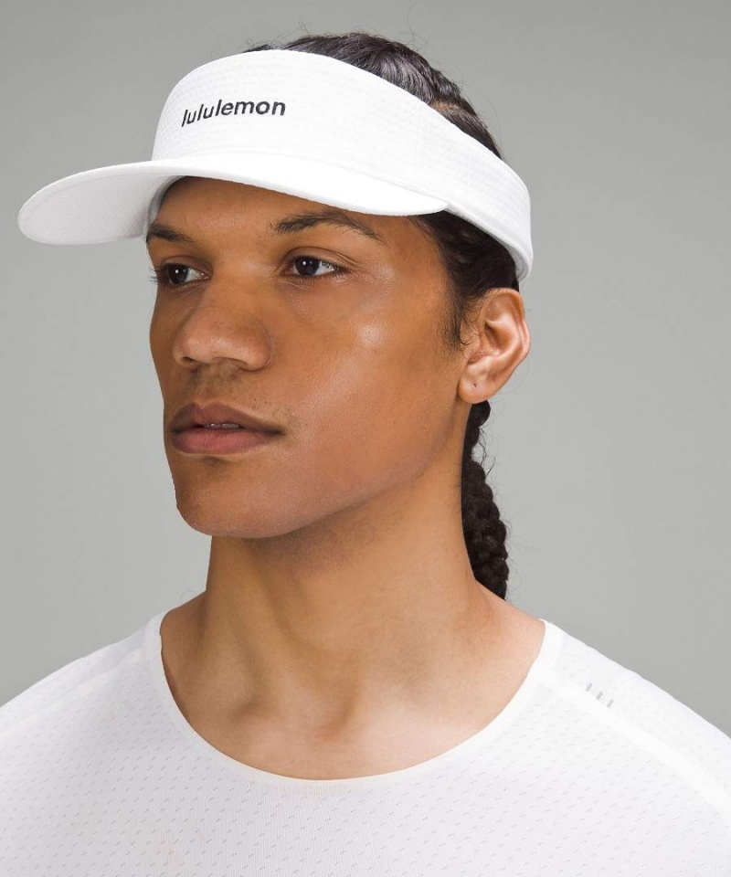 Sombreros Lululemon Removable Sweatband All-Deporte Visor Wordmark Hombre Blancas Negras Chile | 609SOLXTP