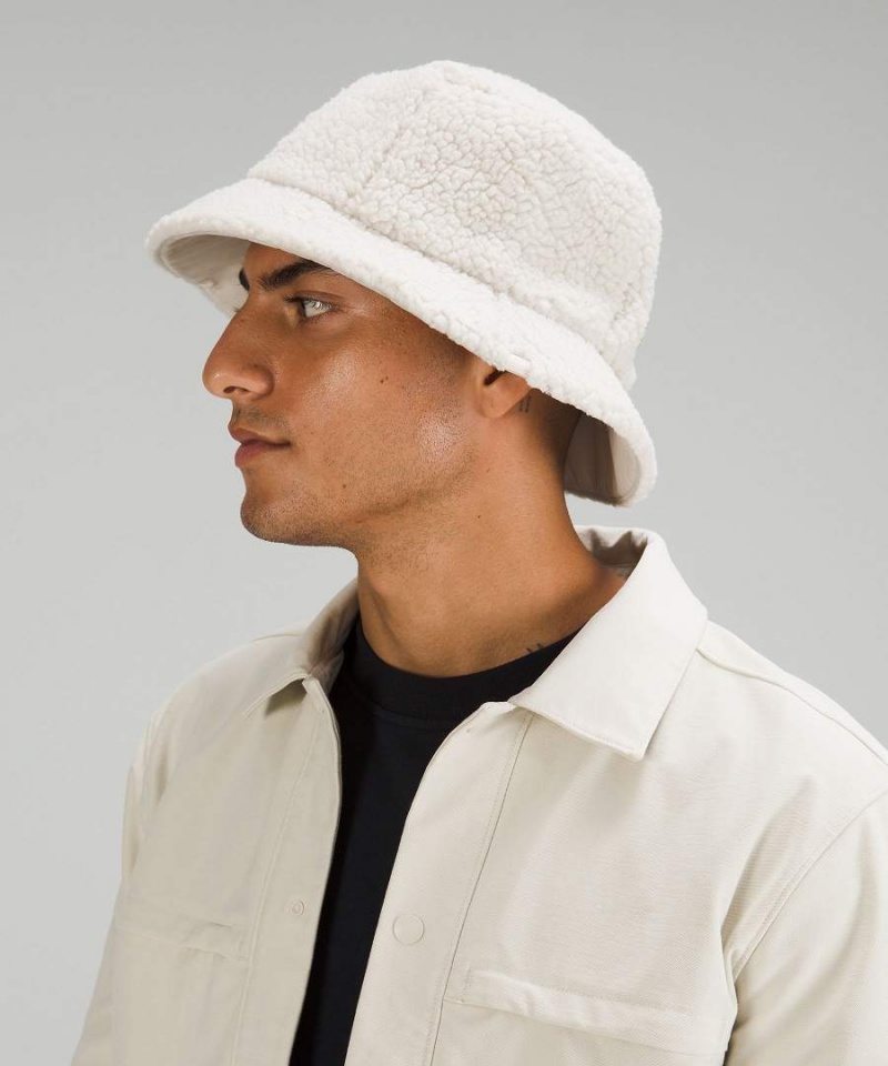 Sombreros Lululemon Textured Fleece Bucket Hombre Beige Blancas Chile | 145RQFDNM