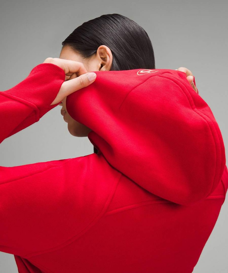 Sudadera con Capucha Lululemon Lunar New Year Scuba Oversized Half-Zip Mujer Rojas Oscuro Chile | 243JNLZGV