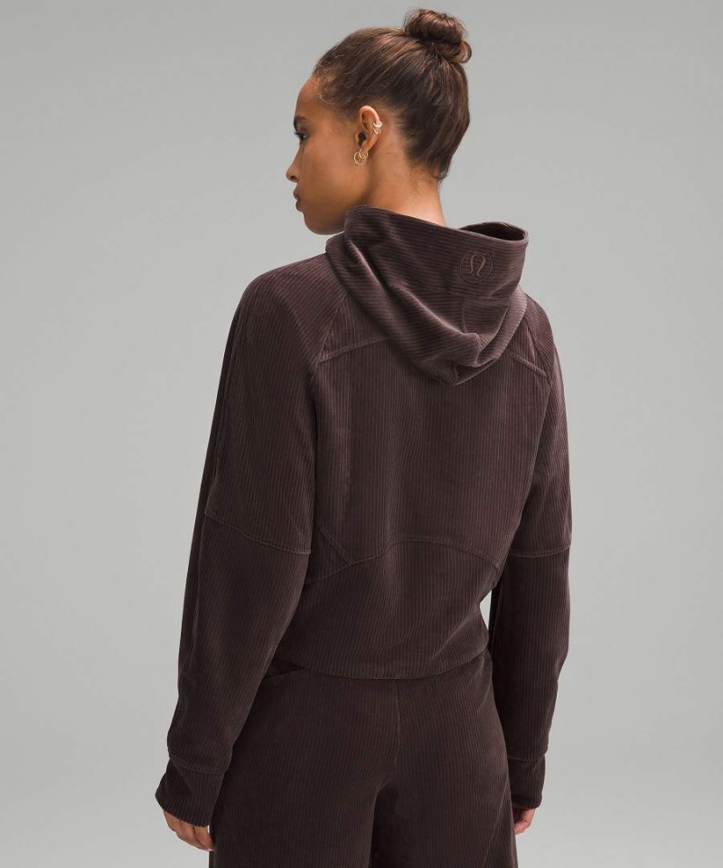 Sudadera con Capucha Lululemon Scuba Oversized Velvet Cord Mujer Chocolate Chile | 431FZCHKA