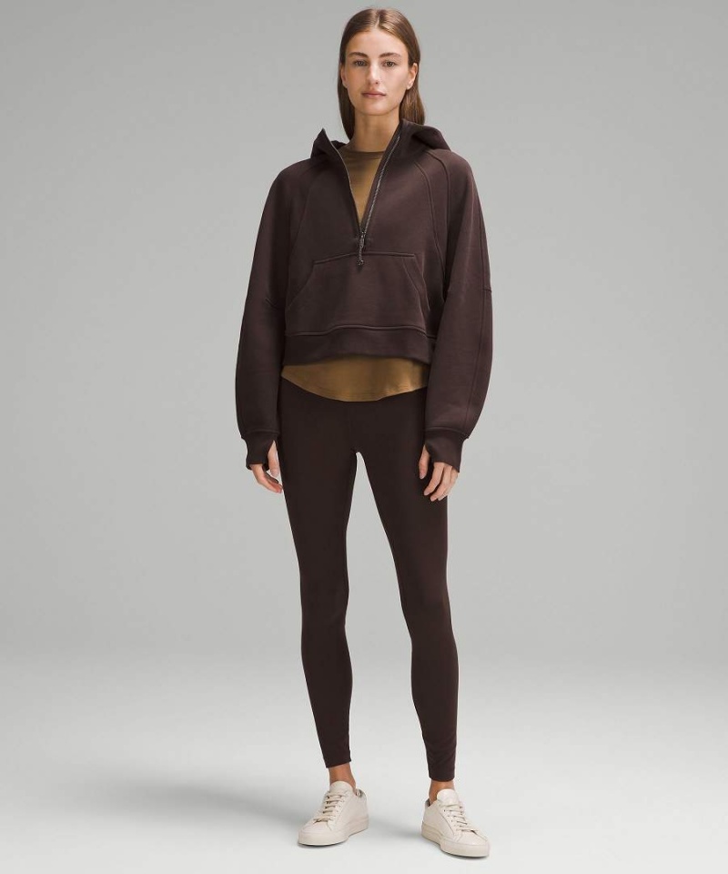 Sudadera con Capucha Lululemon Scuba Oversized Half-Zip Mujer Chocolate Chile | 476NJXGUK