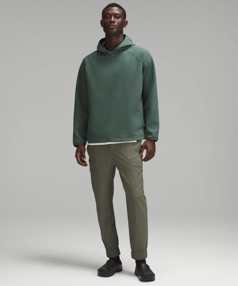 Sudadera con Capucha Lululemon Textured Spacer Pullover Hombre Verde Oscuro Chile | 721ILAFMB