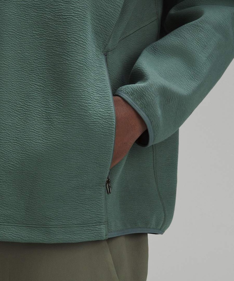 Sudadera con Capucha Lululemon Textured Spacer Pullover Hombre Verde Oscuro Chile | 721ILAFMB
