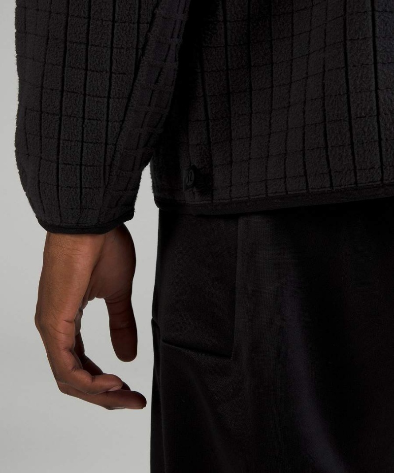Sudadera con Capucha Lululemon lab Textured-Grid Fleece Hombre Negras Chile | 370HXTBVJ
