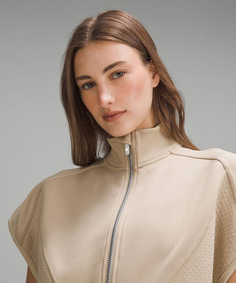 Sudaderas Lululemon Embossed Panel Full Zip Mujer Kaki Chile | 956ALYFNQ