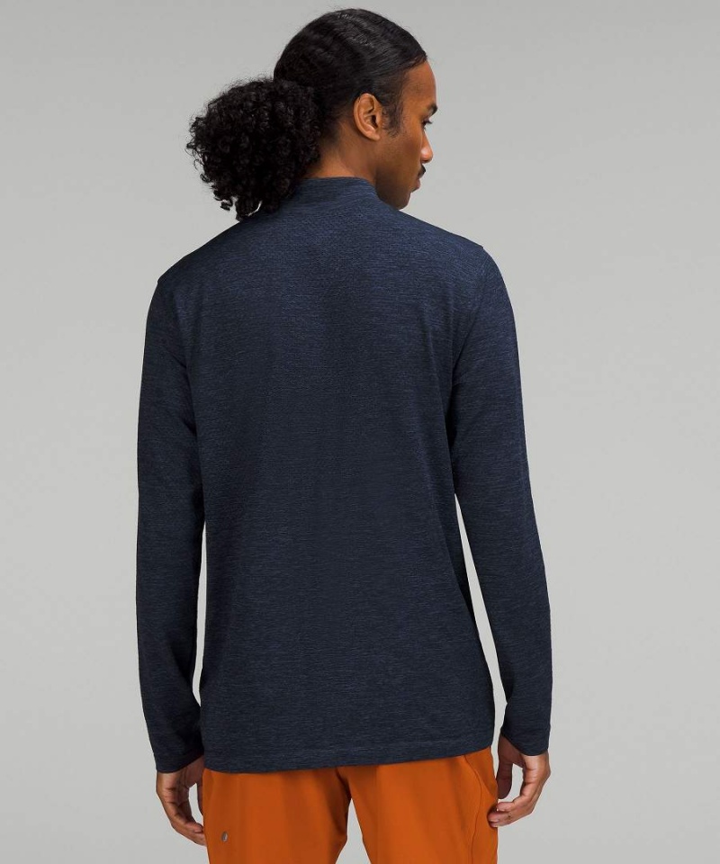 Sudaderas Lululemon Metal Vent Tech Midweight Half Zip Hombre Azules Azul Marino Chile | 734AXGYHR