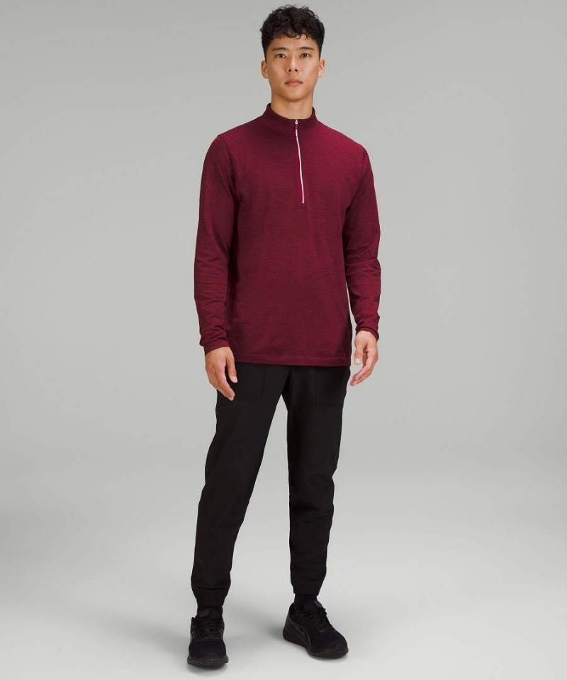 Sudaderas Lululemon Metal Vent Tech Midweight Half Zip Hombre Burdeos Amarillo Chile | 679OPYTWE