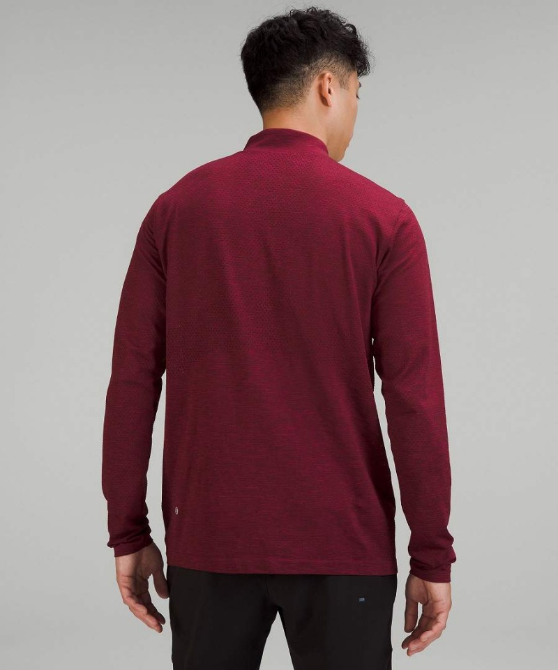 Sudaderas Lululemon Metal Vent Tech Midweight Half Zip Hombre Burdeos Rojas Burdeos Chile | 953LAFRST