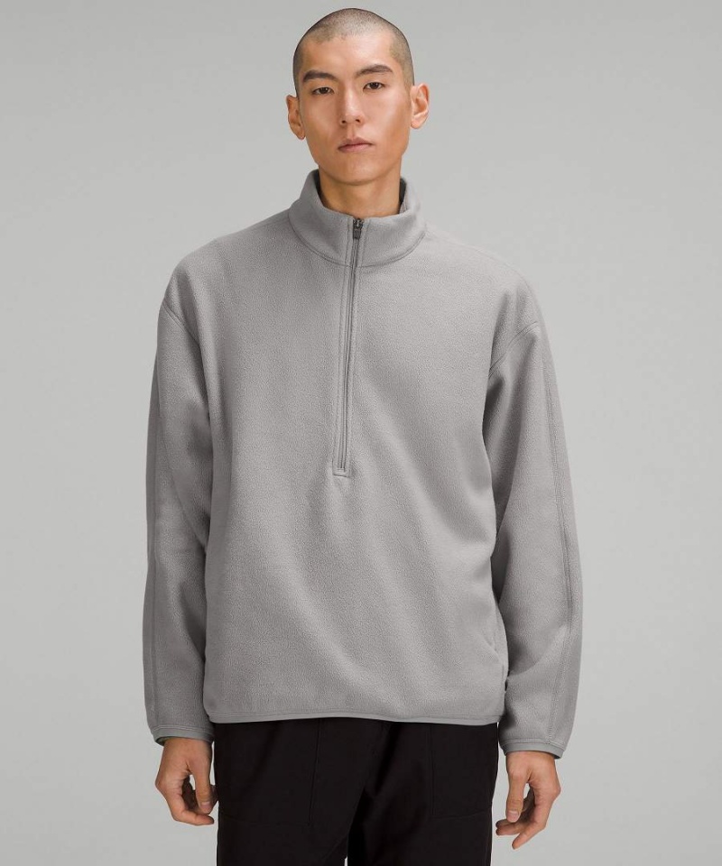 Sudaderas Lululemon Oversized Fleece Half Zip Hombre Gris Chile | 735HLTOKV