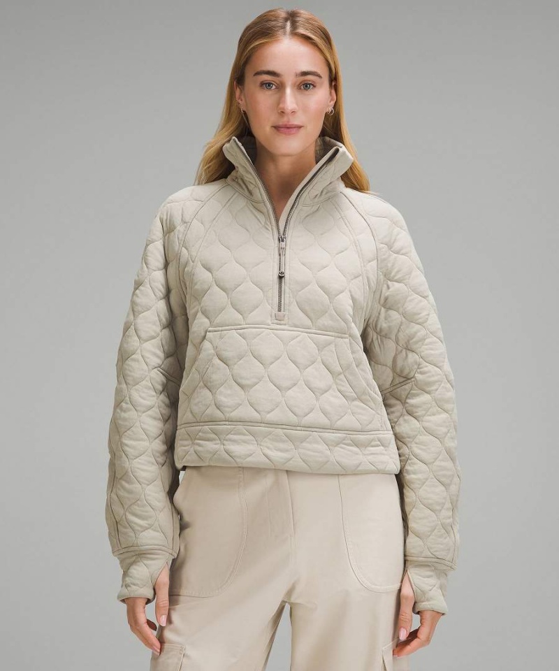 Sudaderas Lululemon Scuba Oversized Acolchado Half Zip Mujer Gris Chile | 397UYSRBJ