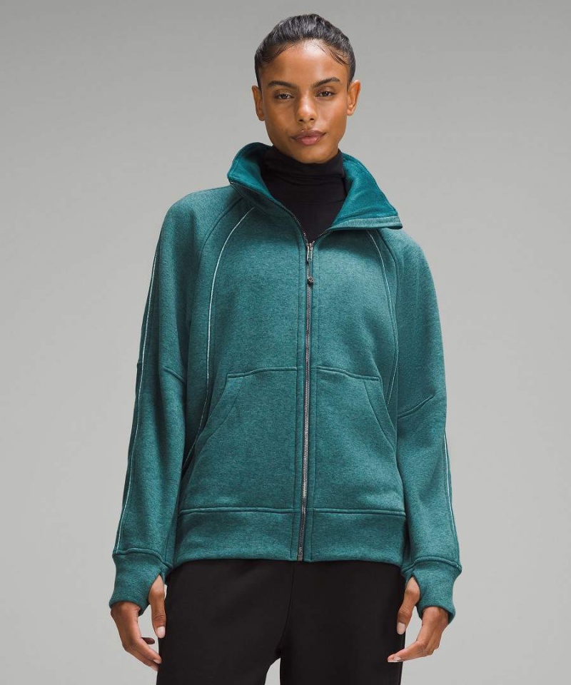 Sudaderas Lululemon Scuba Oversized Funnel-Neck Full Zip Long Plush Mujer Turquesa Chile | 371DTJSYQ