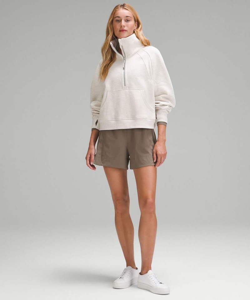 Sudaderas Lululemon Scuba Oversized Funnel-Neck Half Zip Mujer Beige Chile | 851FXAOMN