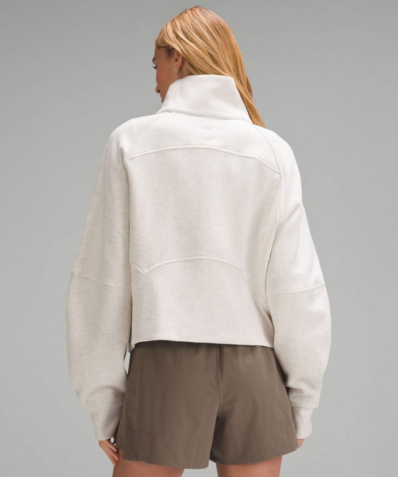 Sudaderas Lululemon Scuba Oversized Funnel-Neck Half Zip Mujer Beige Chile | 851FXAOMN