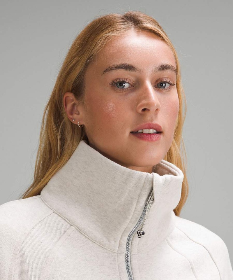 Sudaderas Lululemon Scuba Oversized Funnel-Neck Half Zip Mujer Beige Chile | 851FXAOMN
