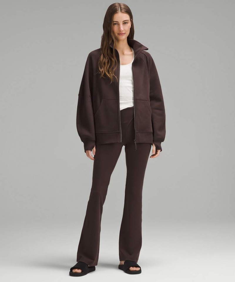 Sudaderas Lululemon Scuba Oversized Funnel-Neck Full Zip Long Mujer Chocolate Chile | 524BJUZEF