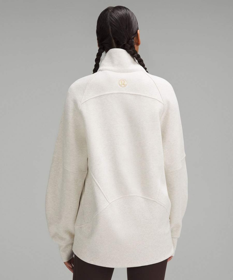 Sudaderas Lululemon Scuba Oversized Funnel-Neck Half Zip Long Mujer Beige Doradas Chile | 978LRNMUF