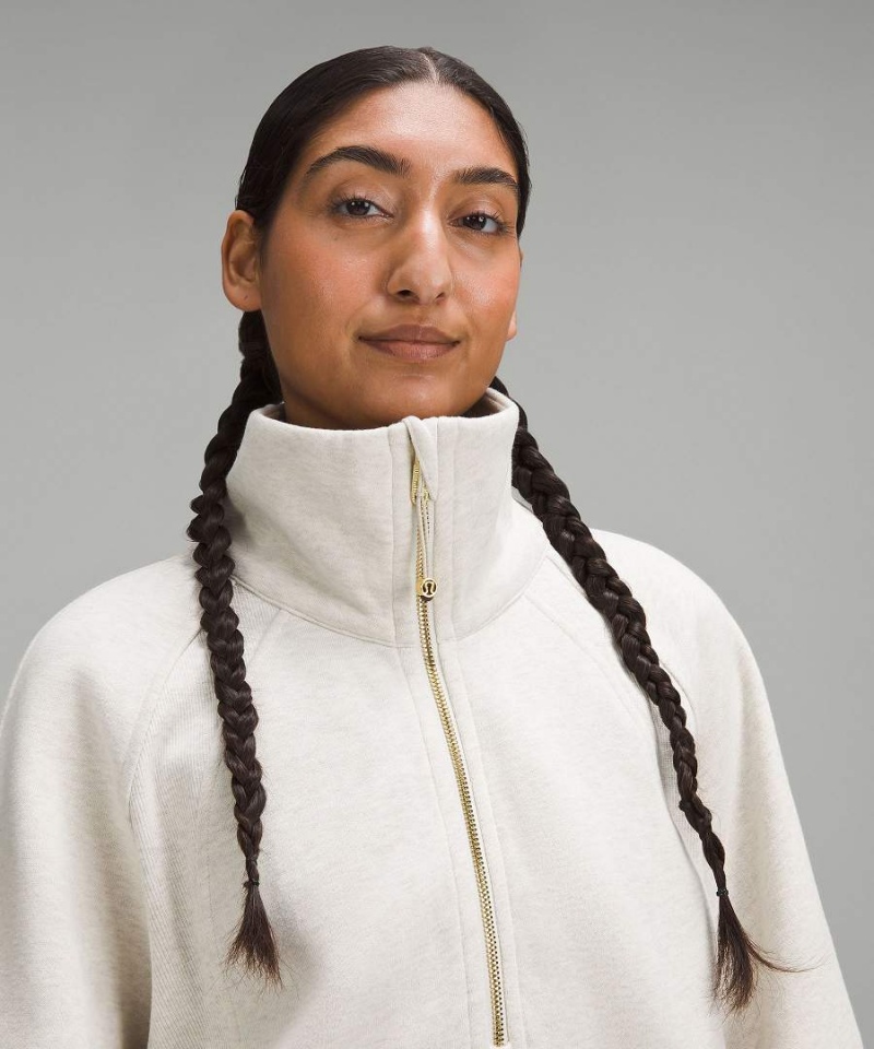 Sudaderas Lululemon Scuba Oversized Funnel-Neck Half Zip Long Mujer Beige Doradas Chile | 978LRNMUF