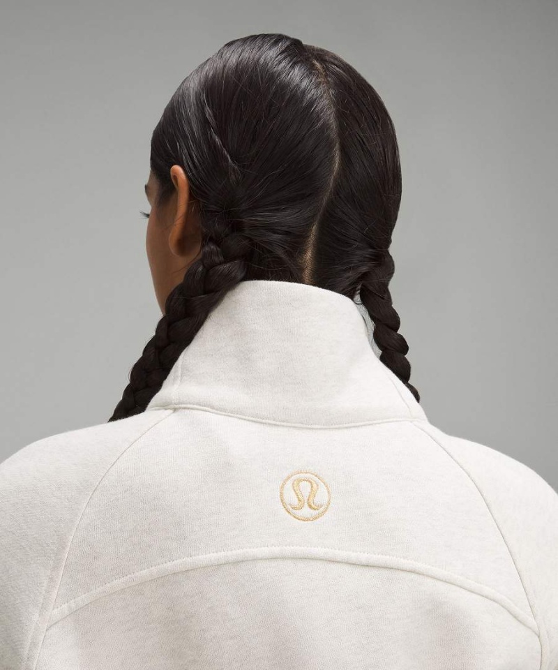 Sudaderas Lululemon Scuba Oversized Funnel-Neck Half Zip Long Mujer Beige Doradas Chile | 978LRNMUF