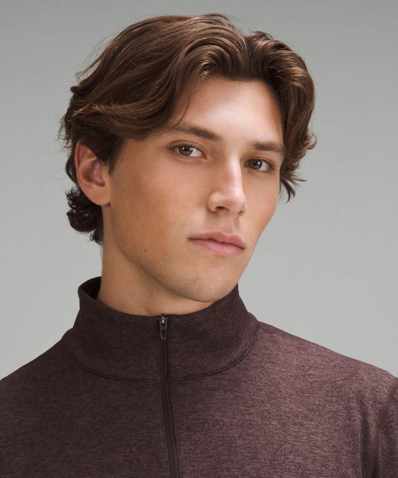 Sudaderas Lululemon Soft Jersey Half Zip Hombre Chocolate Chile | 564KDTQAZ