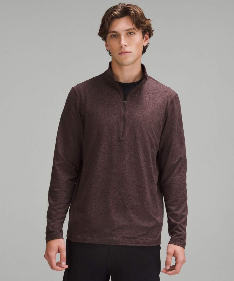 Sudaderas Lululemon Soft Jersey Half Zip Hombre Chocolate Chile | 564KDTQAZ