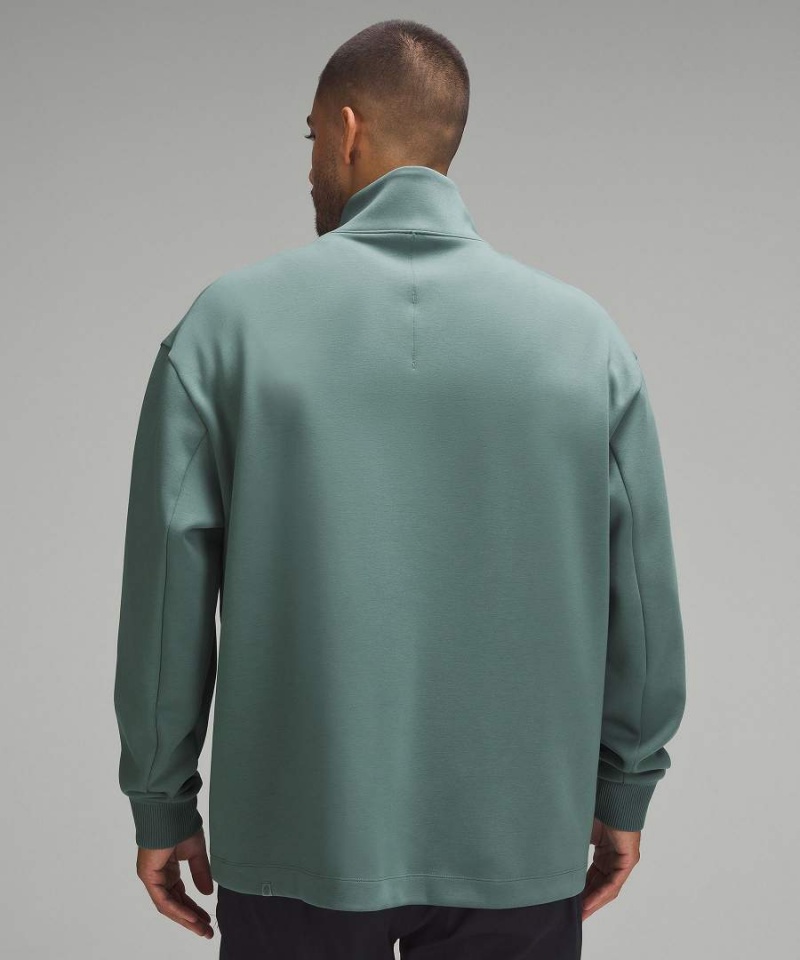Sudaderas Lululemon Softstreme Oversized Half Zip Hombre Verde Oscuro Chile | 615YXIWHK