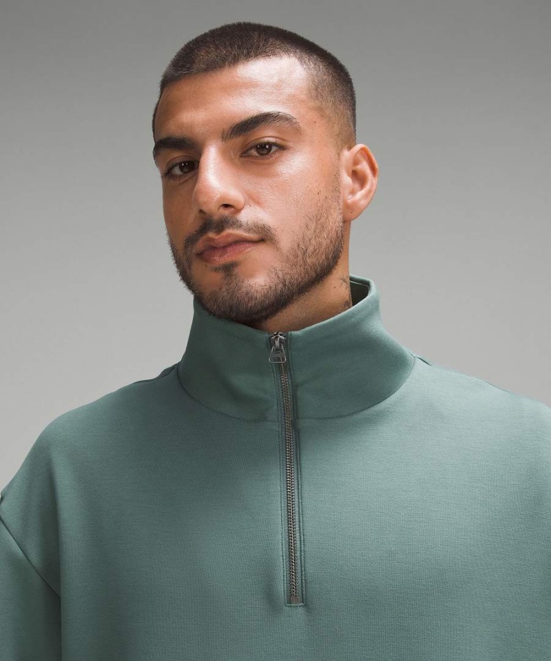 Sudaderas Lululemon Softstreme Oversized Half Zip Hombre Verde Oscuro Chile | 615YXIWHK