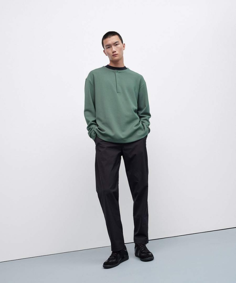 Sudaderas Lululemon Softstreme Oversized-Fit Long-Sleeve Henley Hombre Verde Oscuro Chile | 679YTDNHE