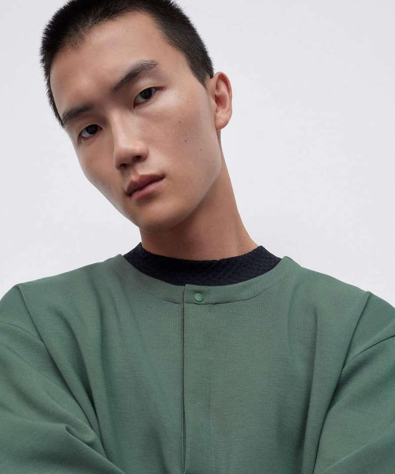 Sudaderas Lululemon Softstreme Oversized-Fit Long-Sleeve Henley Hombre Verde Oscuro Chile | 679YTDNHE