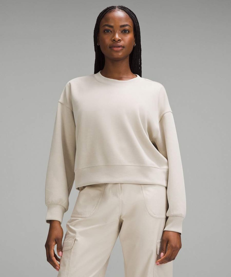 Sudaderas Lululemon Softstreme Perfectly Oversized Cropped Crew Mujer Beige Chile | 548VSXWKF