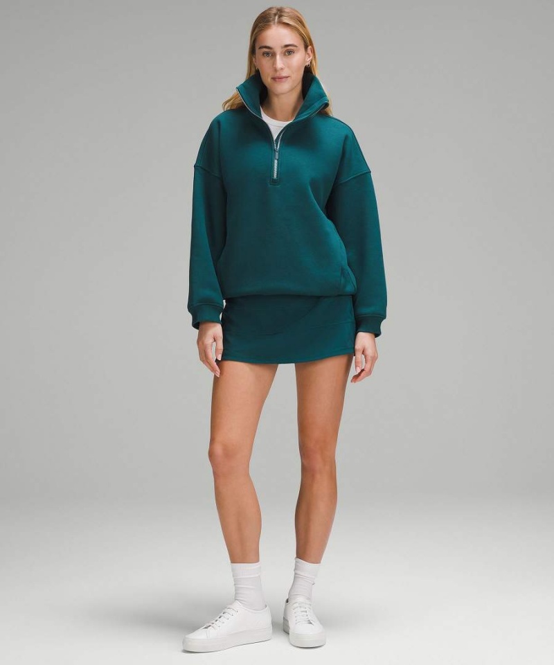 Sudaderas Lululemon Thick Fleece Half Zip Mujer Turquesa Chile | 081MAESWR