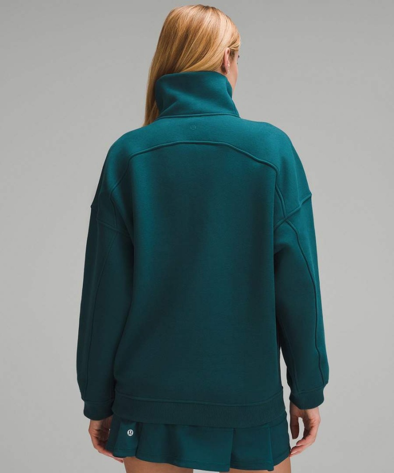 Sudaderas Lululemon Thick Fleece Half Zip Mujer Turquesa Chile | 081MAESWR