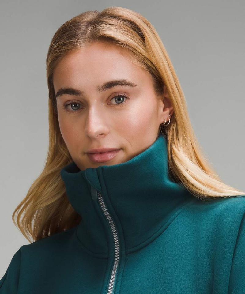 Sudaderas Lululemon Thick Fleece Half Zip Mujer Turquesa Chile | 081MAESWR