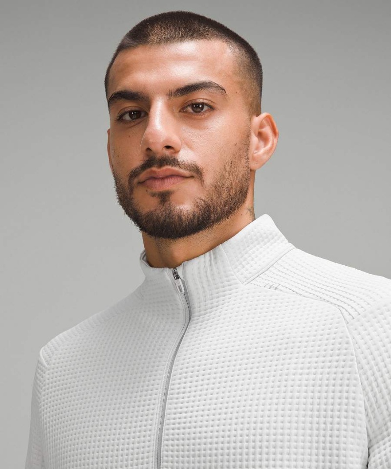Sudaderas Lululemon Waffle-Knit Half Zip Hombre Blancas Chile | 302IREYZS