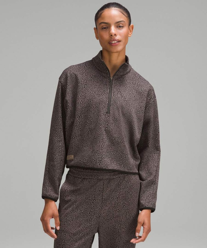 Sudaderas Lululemon lab Double-Knit Jacquard Half Zip Mujer Negras Chile | 572YISVDN
