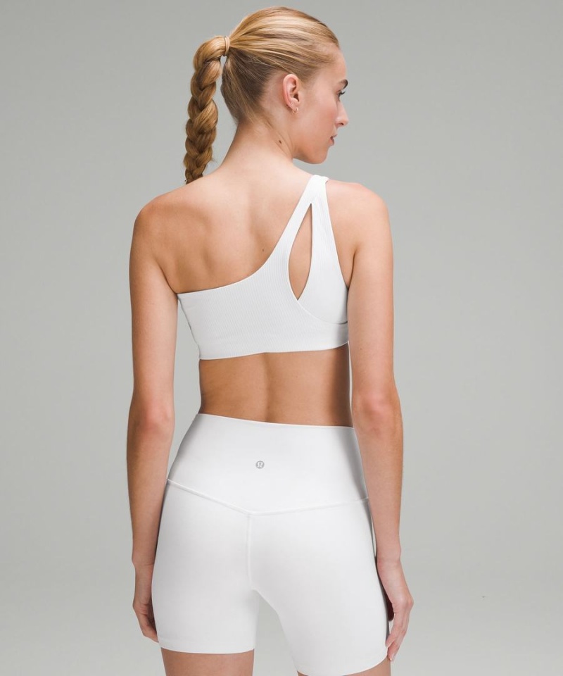 Sujetador Deportivo Lululemon Acanalado Nulu Asymmetrical Yoga Bra Light Support, A/B Cup Mujer Blancas Chile | 243VGNKOQ