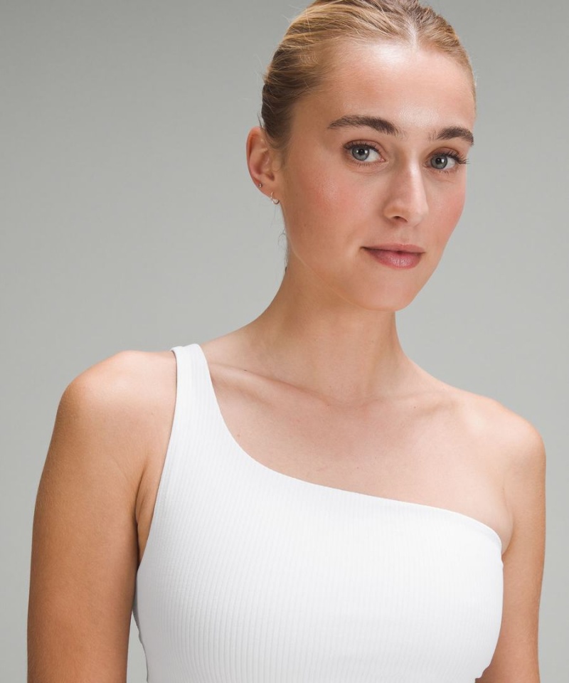 Sujetador Deportivo Lululemon Acanalado Nulu Asymmetrical Yoga Bra Light Support, A/B Cup Mujer Blancas Chile | 243VGNKOQ