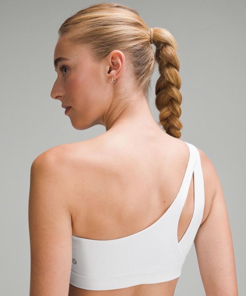 Sujetador Deportivo Lululemon Acanalado Nulu Asymmetrical Yoga Bra Light Support, A/B Cup Mujer Blancas Chile | 243VGNKOQ