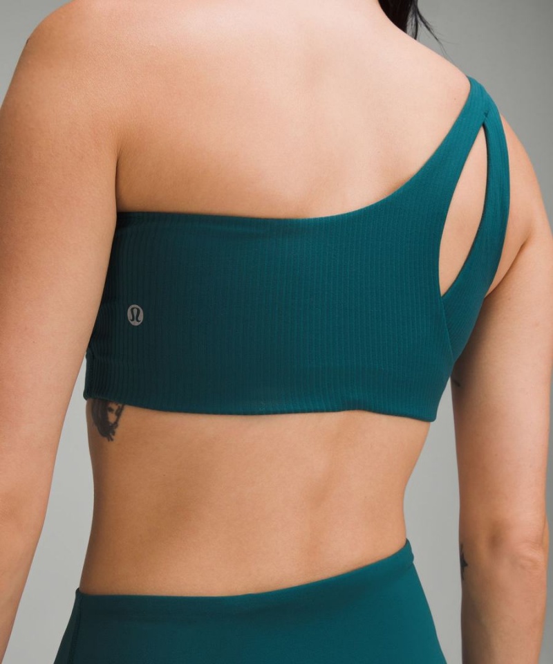 Sujetador Deportivo Lululemon Acanalado Nulu Asymmetrical Yoga Bra Light Support, A/B Cup Mujer Turquesa Chile | 705UCXLKB