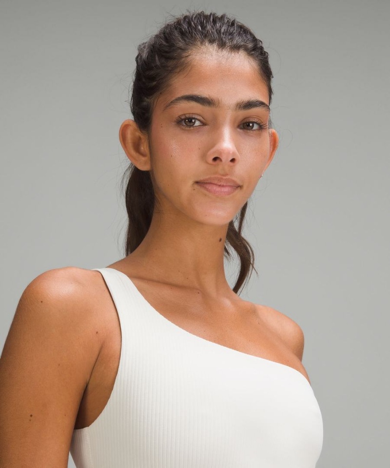 Sujetador Deportivo Lululemon Acanalado Nulu Asymmetrical Yoga Bra Light Support, A/B Cup Mujer Beige Chile | 036LTUVQZ