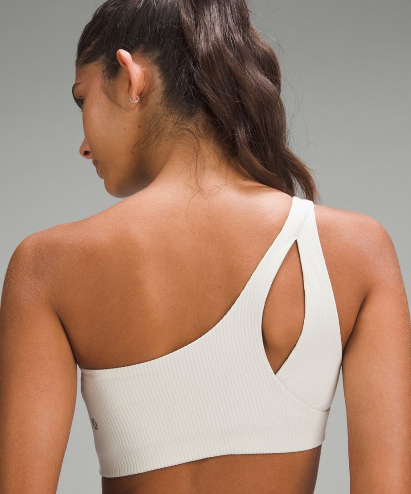 Sujetador Deportivo Lululemon Acanalado Nulu Asymmetrical Yoga Bra Light Support, A/B Cup Mujer Beige Chile | 036LTUVQZ