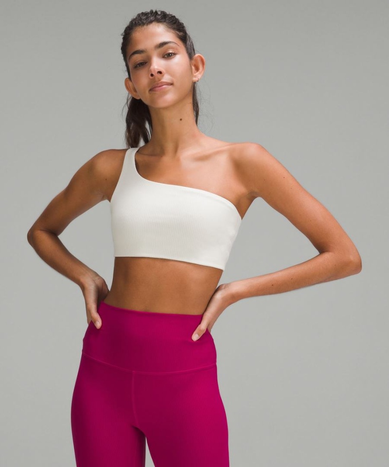 Sujetador Deportivo Lululemon Acanalado Nulu Asymmetrical Yoga Bra Light Support, A/B Cup Mujer Beige Chile | 036LTUVQZ