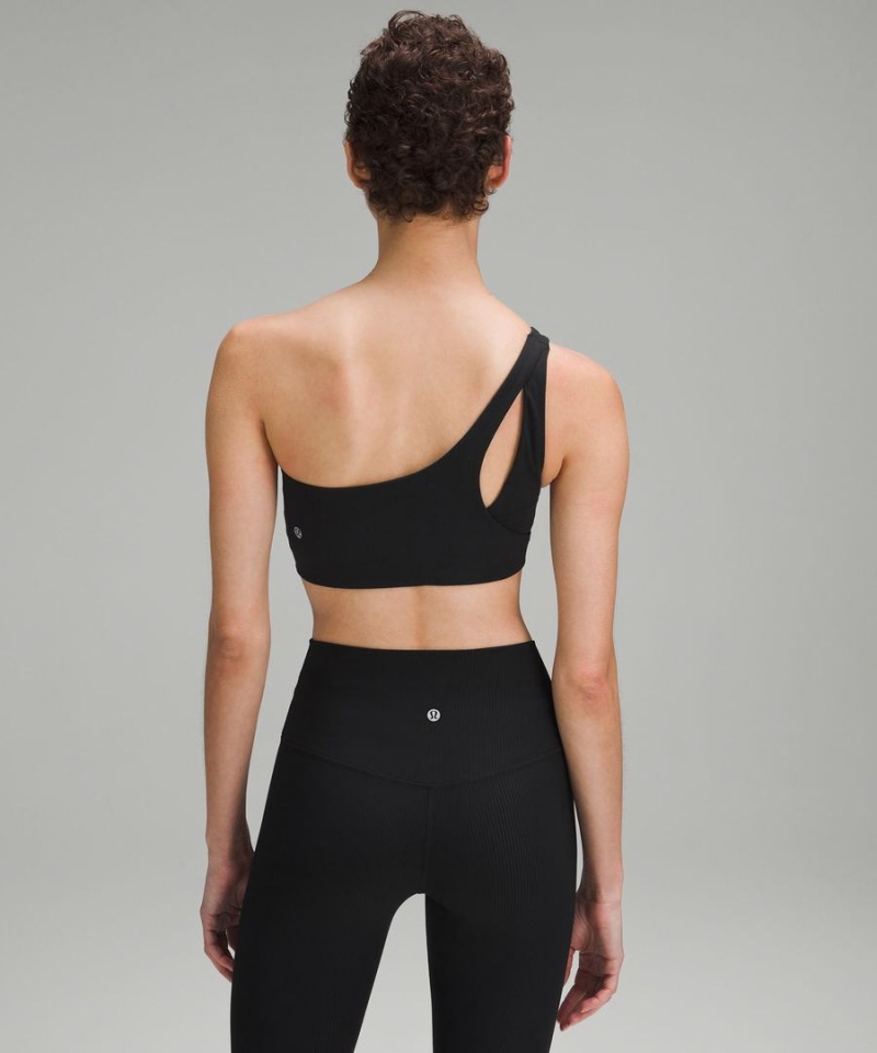 Sujetador Deportivo Lululemon Acanalado Nulu Asymmetrical Yoga Bra Light Support, A/B Cup Mujer Negras Chile | 827AUDKQH