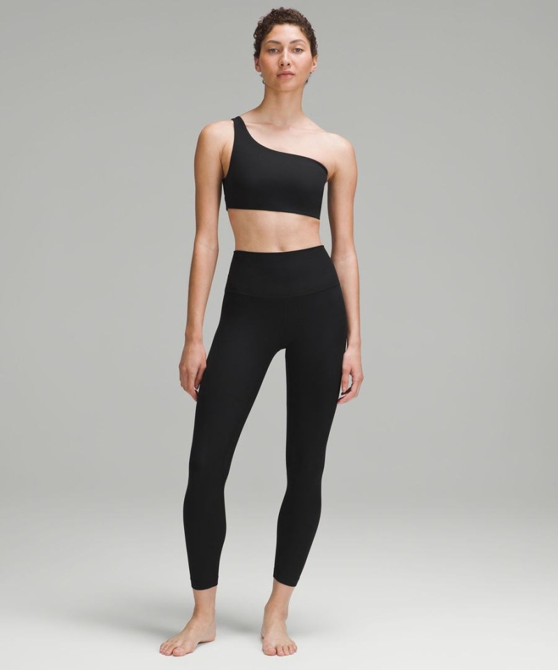 Sujetador Deportivo Lululemon Acanalado Nulu Asymmetrical Yoga Bra Light Support, A/B Cup Mujer Negras Chile | 827AUDKQH
