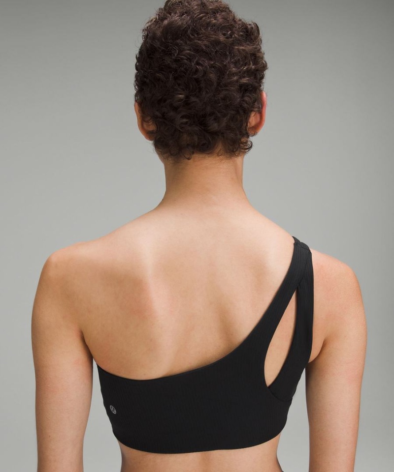 Sujetador Deportivo Lululemon Acanalado Nulu Asymmetrical Yoga Bra Light Support, A/B Cup Mujer Negras Chile | 827AUDKQH