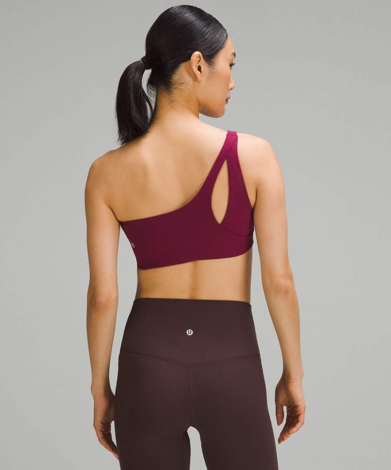 Sujetador Deportivo Lululemon Acanalado Nulu Asymmetrical Yoga Bra Light Support, A/B Cup Mujer Burdeos Chile | 061JZVXDF