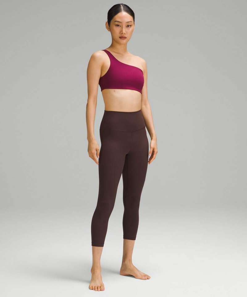 Sujetador Deportivo Lululemon Acanalado Nulu Asymmetrical Yoga Bra Light Support, A/B Cup Mujer Burdeos Chile | 061JZVXDF