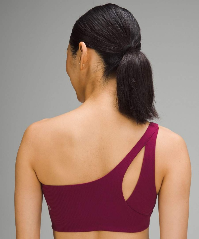 Sujetador Deportivo Lululemon Acanalado Nulu Asymmetrical Yoga Bra Light Support, A/B Cup Mujer Burdeos Chile | 061JZVXDF