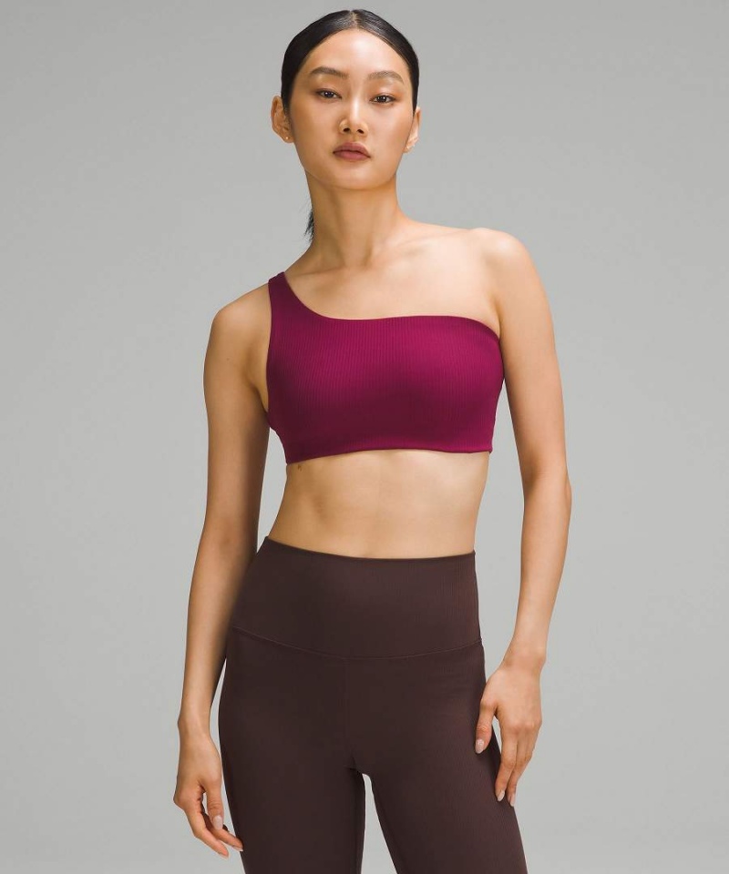 Sujetador Deportivo Lululemon Acanalado Nulu Asymmetrical Yoga Bra Light Support, A/B Cup Mujer Burdeos Chile | 061JZVXDF